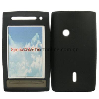sony ericsson x8 black red. Silicon Case Sony Ericsson Xperia X8 Flat Black